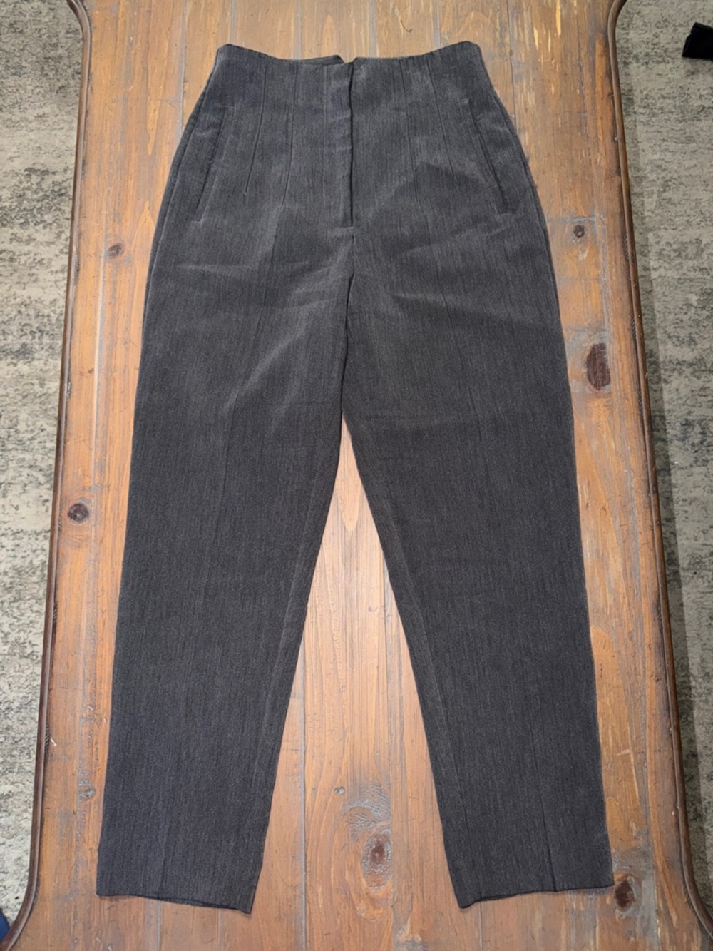 Zara Dark Gray High-Waist ankle Tailored Pants